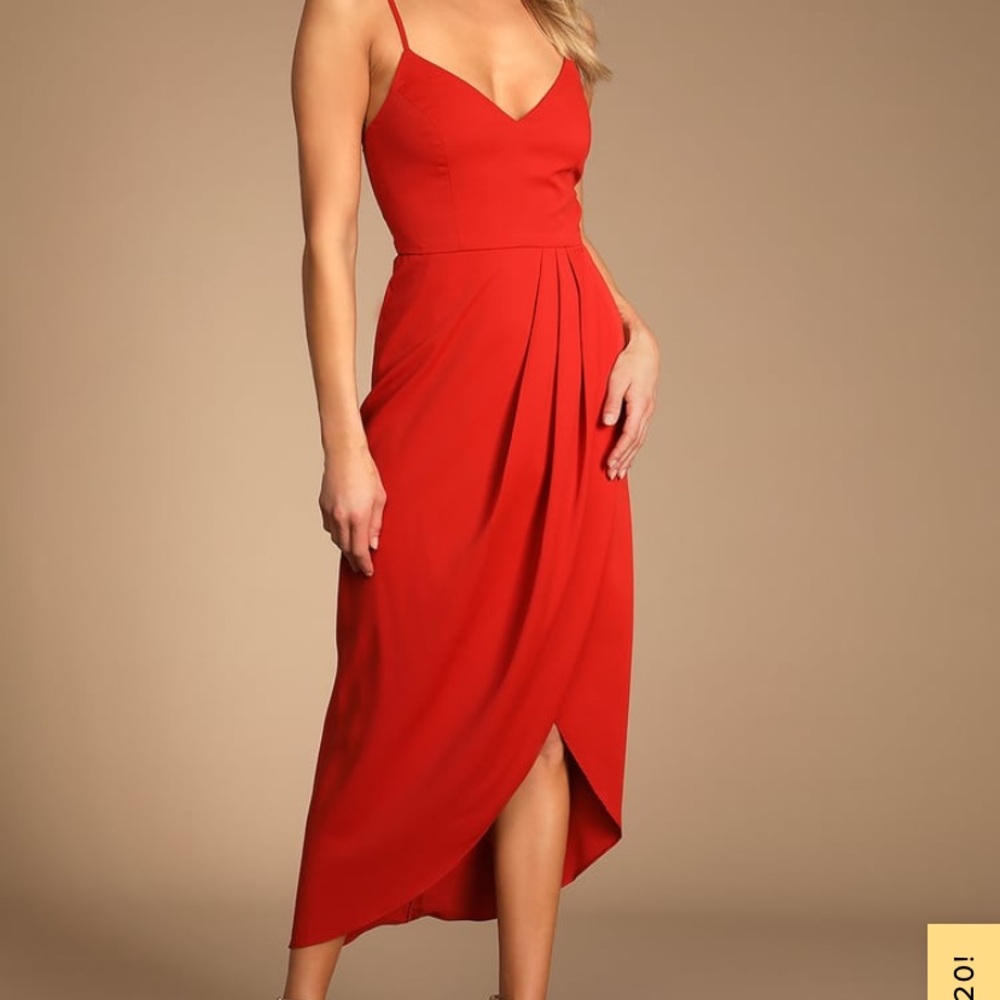 Reinette Rust Red Midi Dress